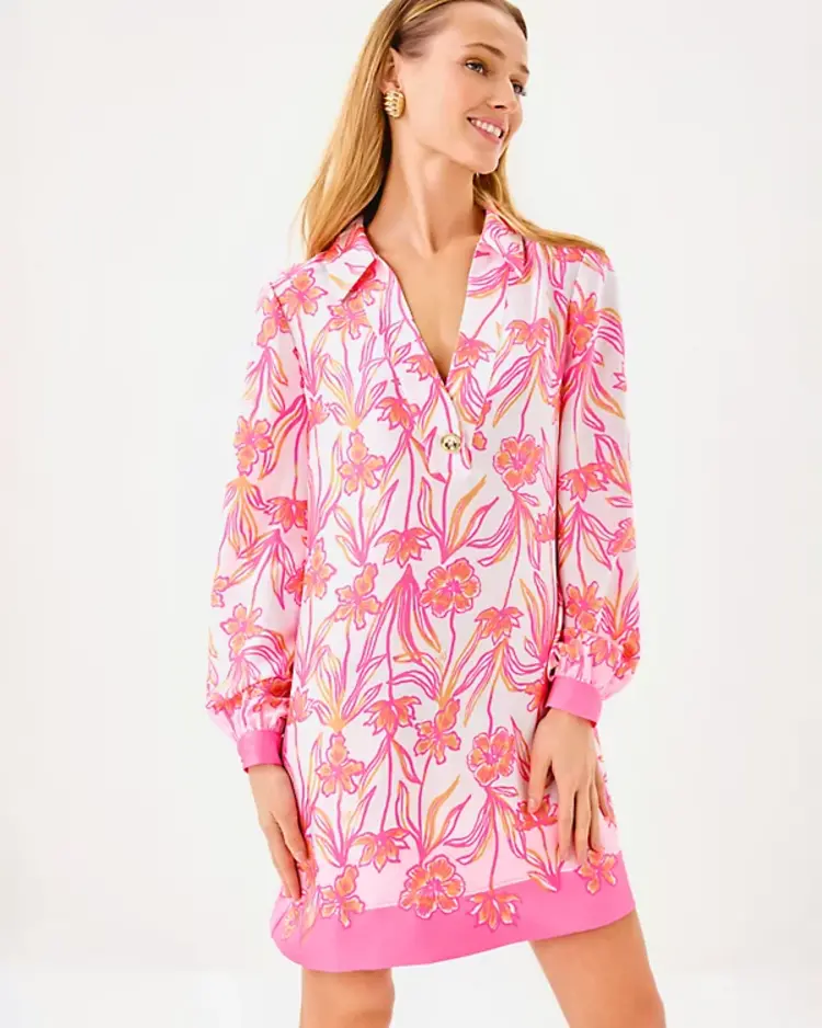 Lilly Pulitzer 016146 IRALANNE LONG SLEEVE POPOVER DRESS