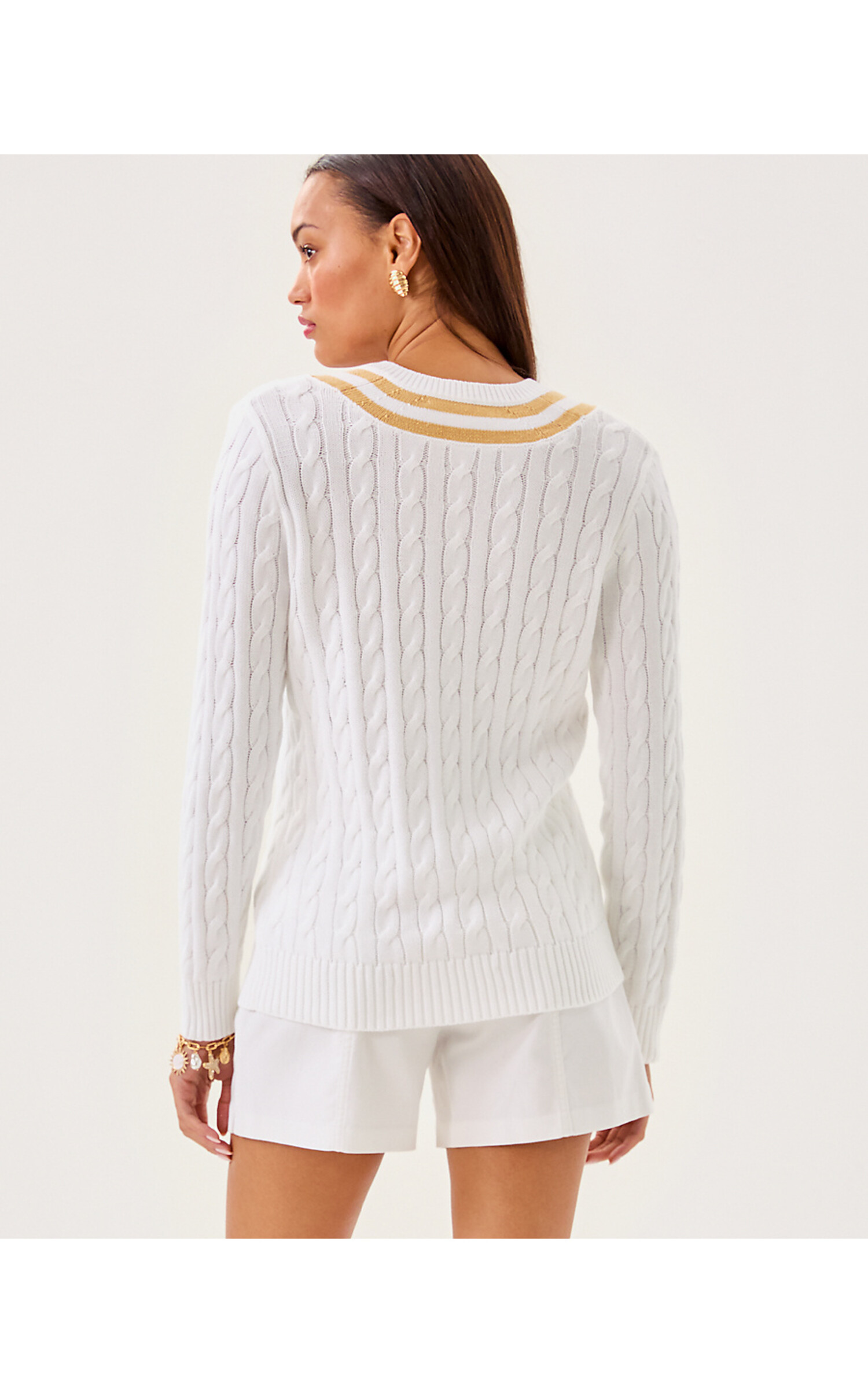 varet_street 01ニット　ホワイト Otis Ivory Cashfeel Cable Knit Sweater | Emilia Wickstead