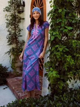 BELLA TU Lana Cap Sleeve Caftan