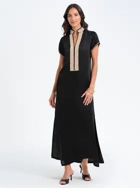 BELLA TU Pearl Cap Sleeve Caftan