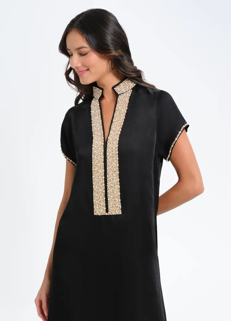 BELLA TU PEL-C Pearl cap slv. caftan