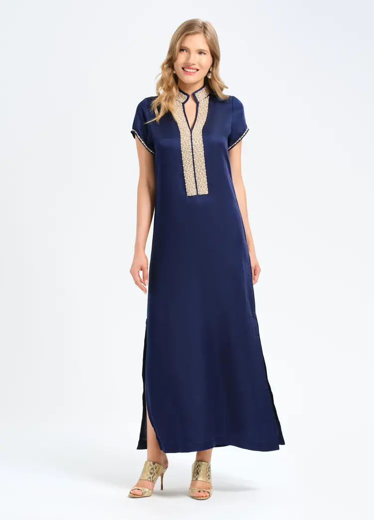 BELLA TU PEL-C Pearl cap slv. caftan