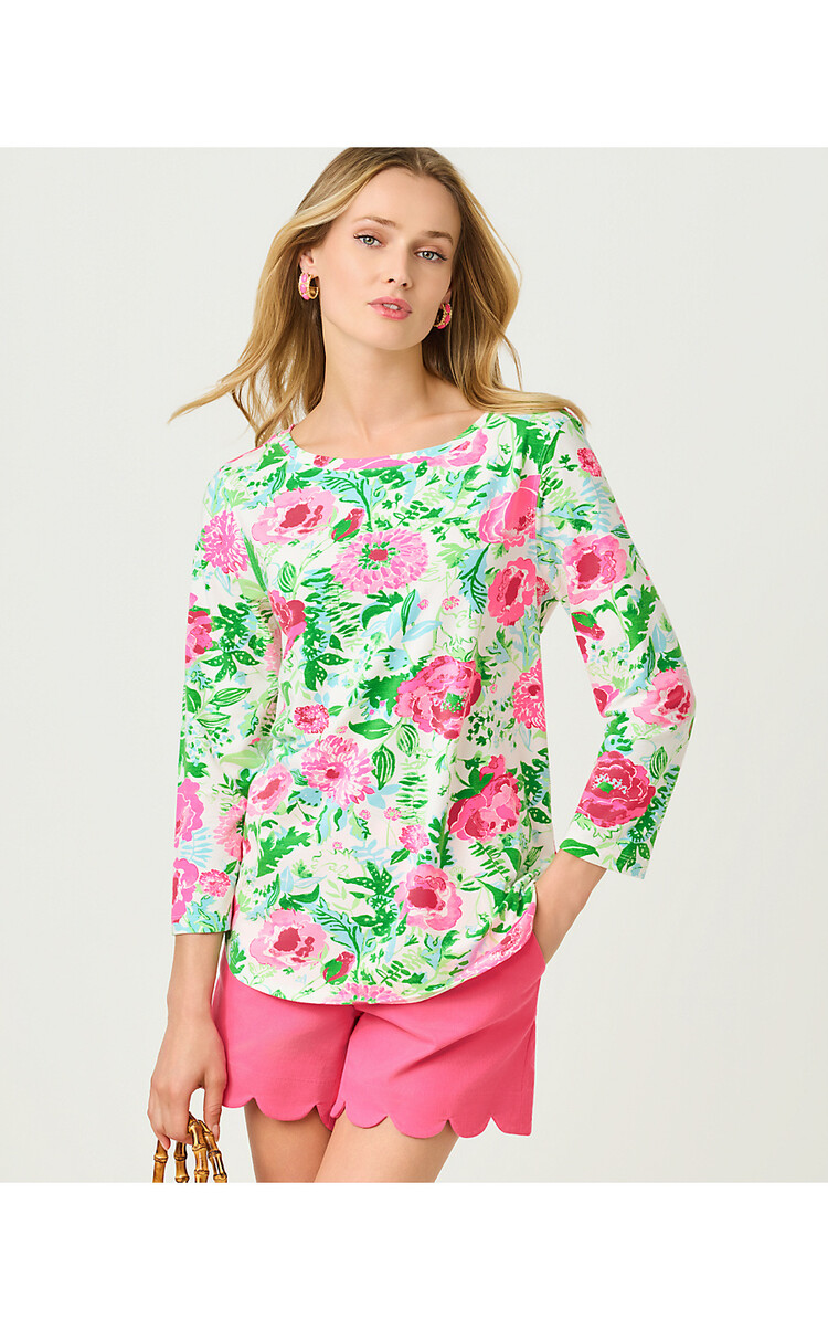 Lilly Pulitzer 021091 KEY WEST 3/4 SLEEVE TOP