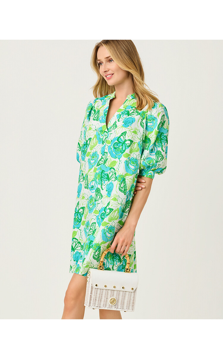 Lilly Pulitzer 016977 MIALEIGH ELBOW SLEEVE LINEN DRESS