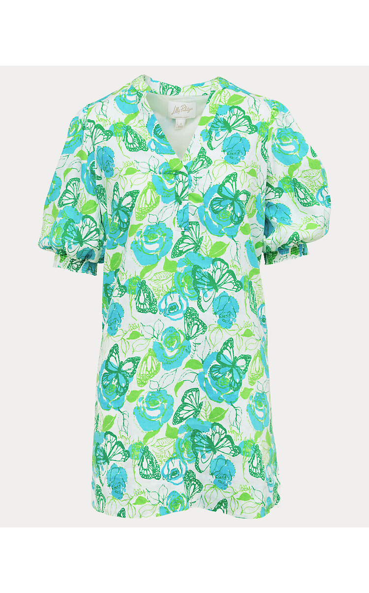 Lilly Pulitzer 016977 MIALEIGH ELBOW SLEEVE LINEN DRESS