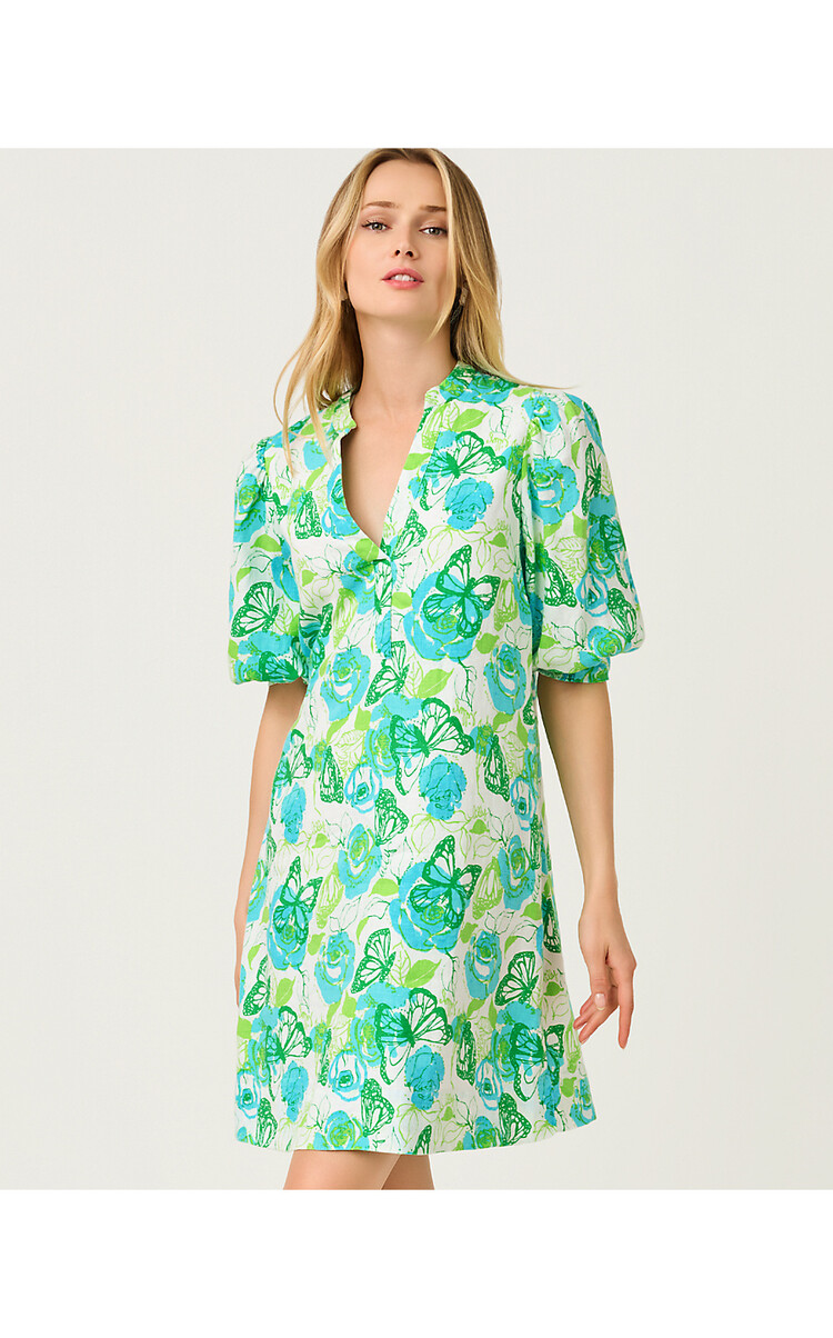 Lilly Pulitzer 016977 MIALEIGH ELBOW SLEEVE LINEN DRESS