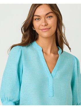 Lilly Pulitzer MIALEIGH ELBOW SLEEVE LINEN TOP