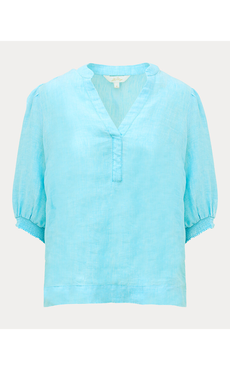 Lilly Pulitzer 013376 MIALEIGH ELBOW SLEEVE LINEN TOP