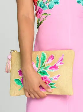 Raffia clutch