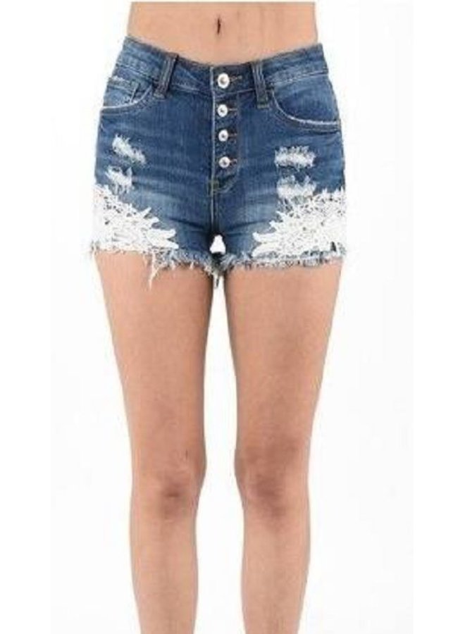 high waisted lace shorts