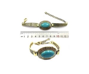 gold bracelet with turquoise stone