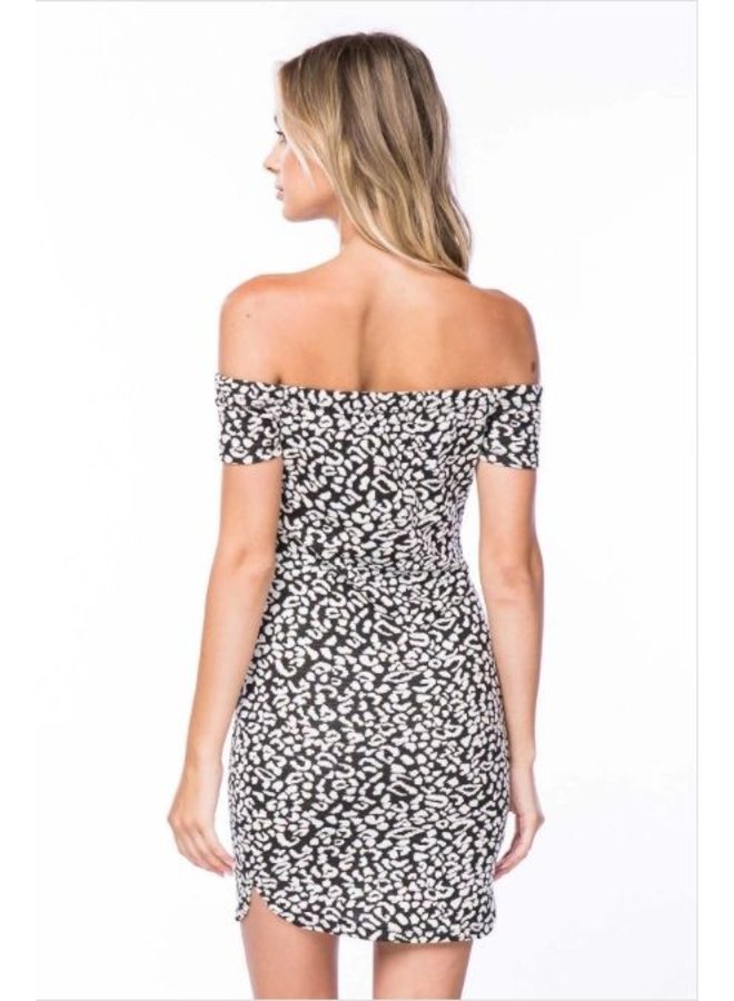 spotted one shoulder dress