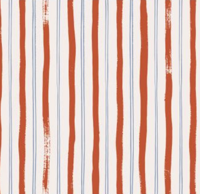 Cotton + Steel Meadow by Rifle Paper Co. Stripes Red