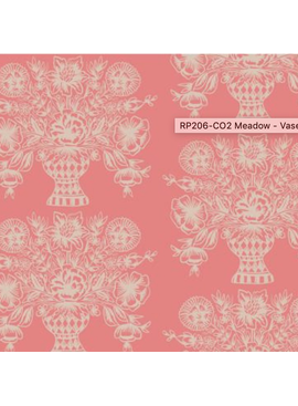 Cotton + Steel Meadow by Rifle Paper Co. Vase Block Print Coral