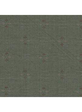 Diamond Textiles Nikko Indigo Granite Army Green Pluses