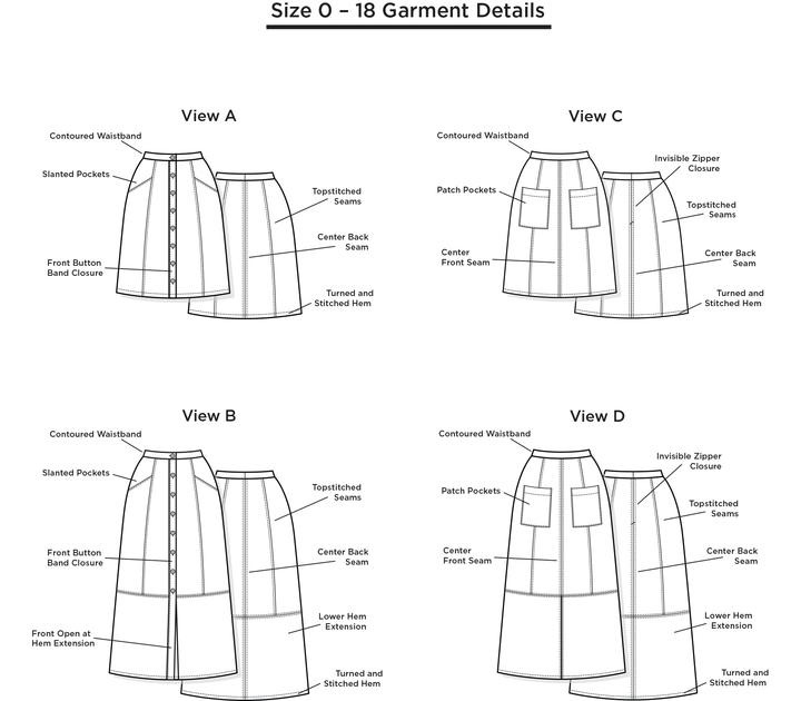 Grainline Patterns Reed Skirt Pattern by Grainline Studio