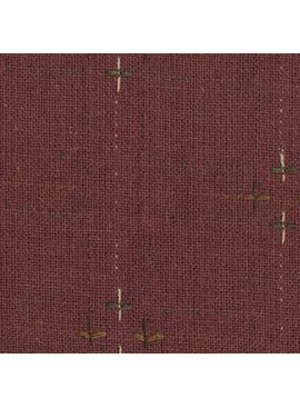Diamond Textiles Primitive Rustic Burgandy Pluses and Lines