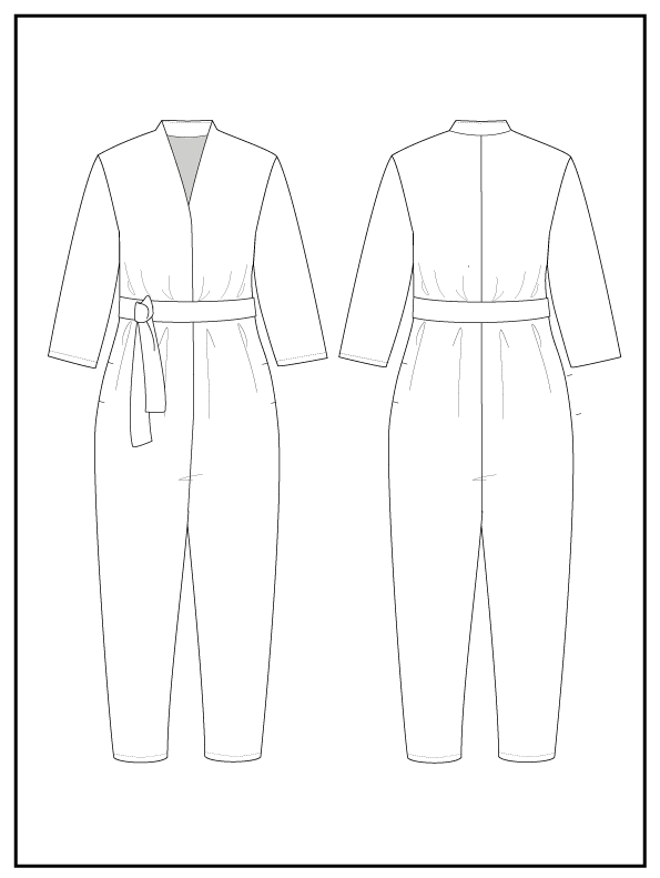 The Assembly Line Patterns V-Neck Jumpsuit pattern by The Assembly Line Patterns