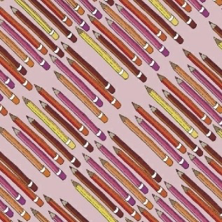 Windham Fabrics Pencil Club by Heather Givans Pencils Divine Pink