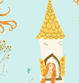 Windham Fabrics Far Far Away 2 by Heather Ross Rapunzel Sky Blue