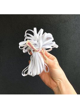 White Knit Braided Elastic Bundle 1/4" (10 yard cut bundles)