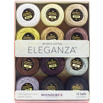 WonderFil Eleganza Pack Neutral Colorway Perle Cotton Size 8 12pk
