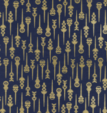 Cotton + Steel Akoma by Rashida Coleman-HalePin Up Navy Metallic