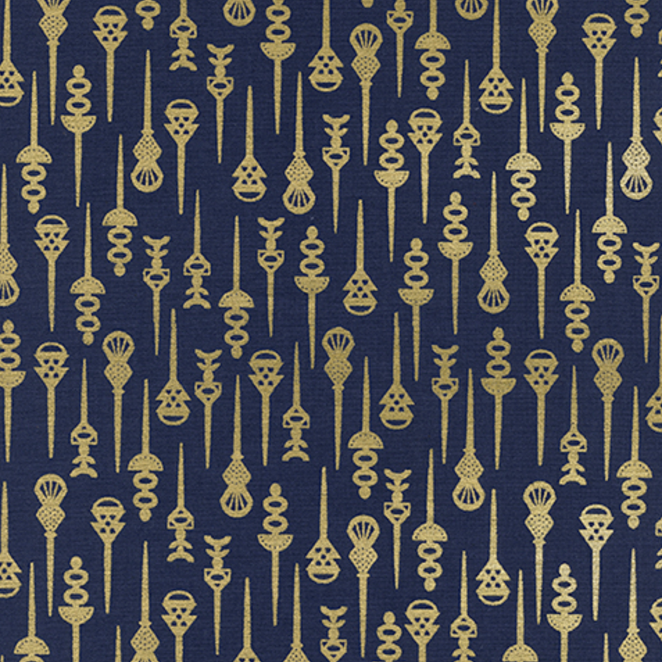 Cotton + Steel Akoma by Rashida Coleman-HalePin Up Navy Metallic