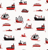 Robert Kaufman Hello Lucky White Ships