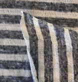 Fabric Mart Striped White / Navy Lightweight Sweater Knit