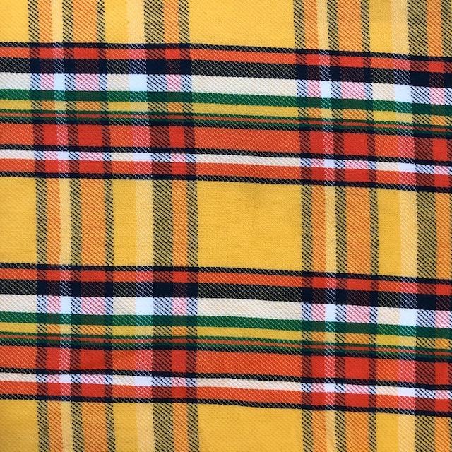Fabric Mart Yellow / Orange / Green / Blue Twill Woven Plaid
