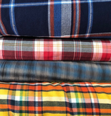 Fabric Mart Navy / Orange Twill Plaid