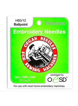 Organ Organ Embroidery Ballpoint Titanium Needles  80/12