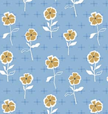 FIGO Rollakan by Cathy Nordstrom Rayon Flower Garden Blue