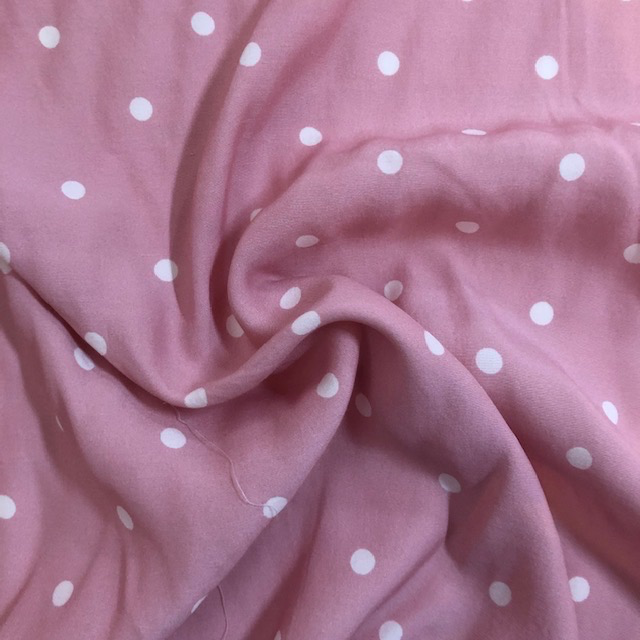 S. Rimmon & Co. Pink with White Polka Dot Rayon