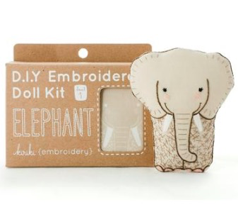 Kiriki Press Kiriki Press Embroidered Doll Kit Elephant
