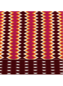 Fabrics USA Inc Ankara -  Red, orange and hot pink tribal zig-zag
