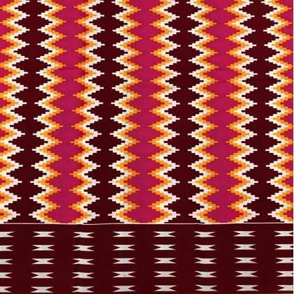 Fabrics USA Inc Ankara -  Red, orange and hot pink tribal zig-zag