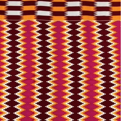 Fabrics USA Inc Ankara -  Red, orange and hot pink tribal zig-zag