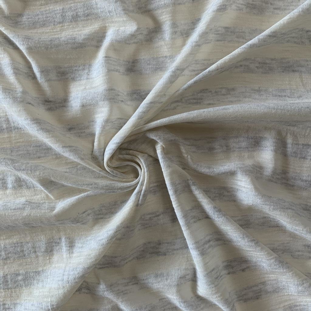 S. Rimmon & Co. Cream / Grey Stripe Cotton Lycra Knit