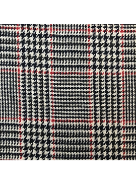Fabric Mart Plaid  Red / Black / White Wool Coating