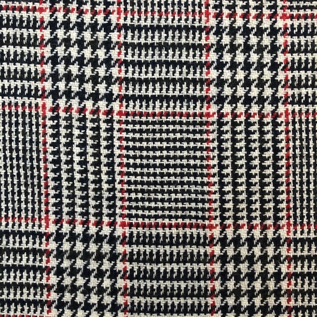 Fabric Mart Plaid  Red / Black / White Wool Coating