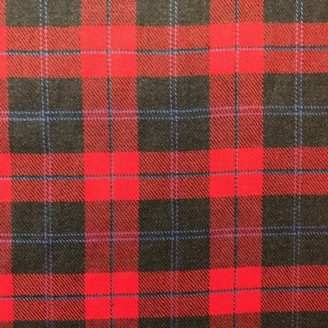 Fabric Mart Tartan Wool Red with Black / Blue Check