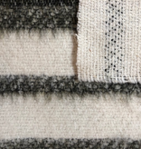 S. Rimmon & Co. Brushed Wool Coating White with Dark Olive Stripe