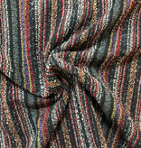 Fabric Mart Italian Wool Blend Stripe Black/Multi