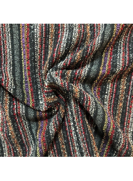 Fabric Mart Italian Wool Blend Stripe Black/Multi