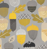 Alexander Henry Autumn Acorn Grey Gold by Alexander Henry