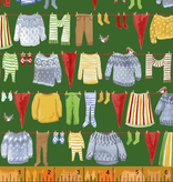 Windham Fabrics Winter Gnomes Green Laundry