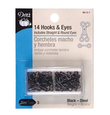 Dritz Hook & Eyes Black Size 3
