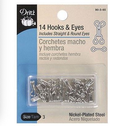 Dritz Hook & Eyes Nickel Size 3